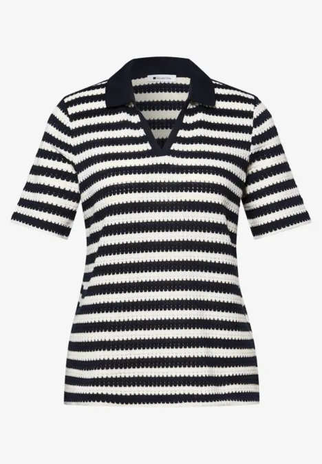 Poloshirt met korte mouwen en strepen shadowed navy