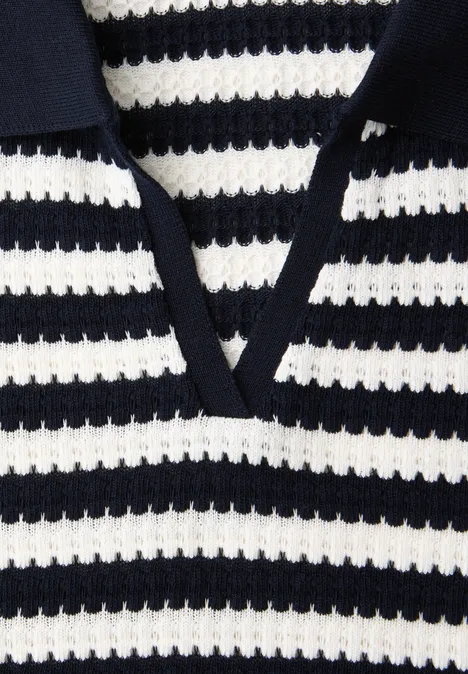 Poloshirt met korte mouwen en strepen shadowed navy