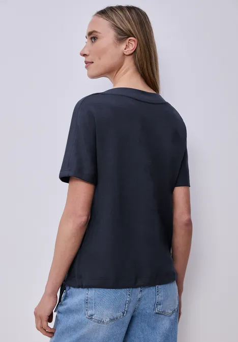 Dropped Shoulder Shirt mit Rippdetail shadowed navy