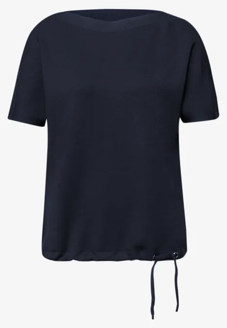 Dropped Shoulder Shirt mit Rippdetail shadowed navy