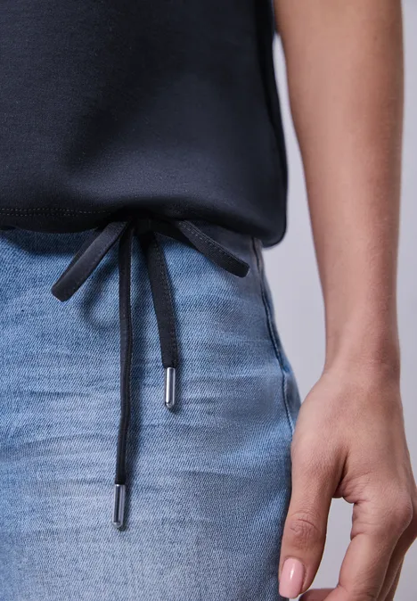 Dropped Shoulder Shirt mit Rippdetail shadowed navy