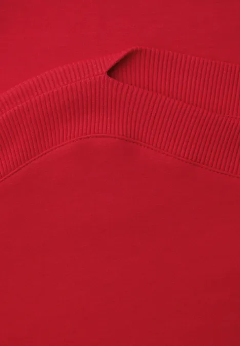 Dropped Shoulder Shirt mit Rippdetail salsa red Dropped Shoulder Shirt mit Rippdetail salsa red