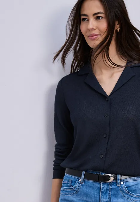 Jas in effen kleur shadowed navy Jas in effen kleur shadowed navy