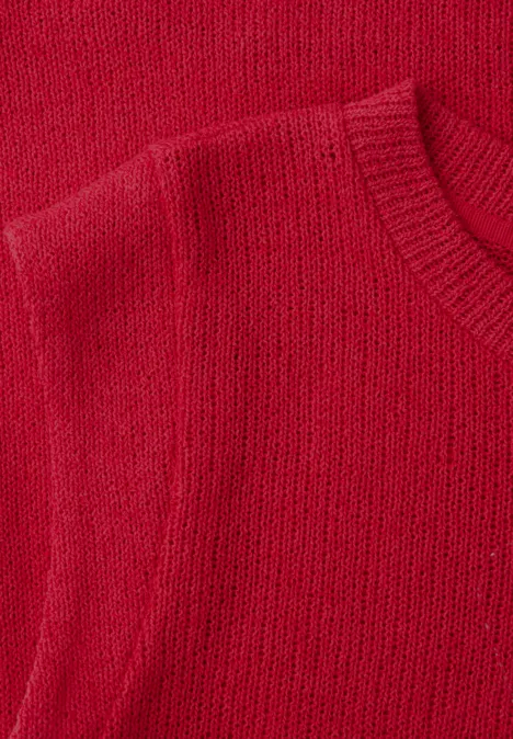 Dropped Shoulder Top im Strick-Look salsa red