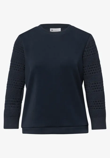 T-shirt à manches ajourées shadowed navy