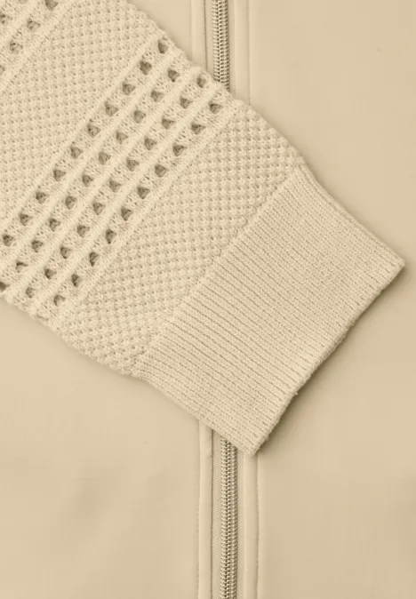 Langarm Jacke im Silk-Look smoke beige