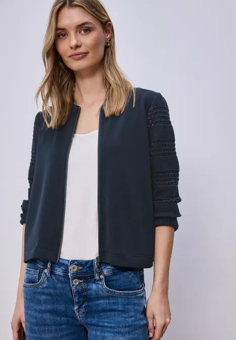 Langarm Jacke im Silk-Look shadowed navy