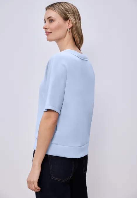 Dropped Shoulder Shirt im Silk-Look cashmere blue