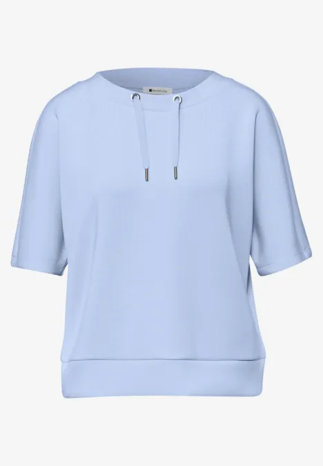 Dropped Shoulder Shirt im Silk-Look cashmere blue