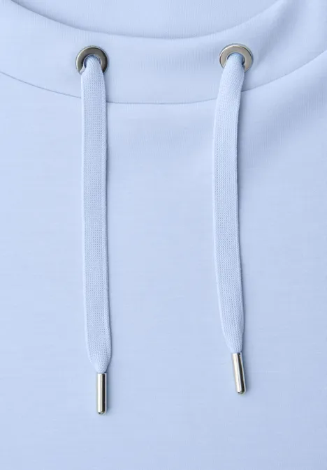 Dropped Shoulder Shirt im Silk-Look cashmere blue