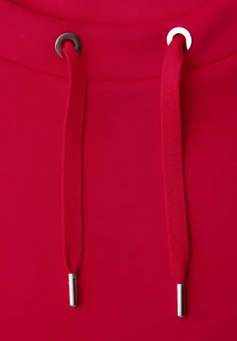 Dropped Shoulder Shirt im Silk-Look salsa red