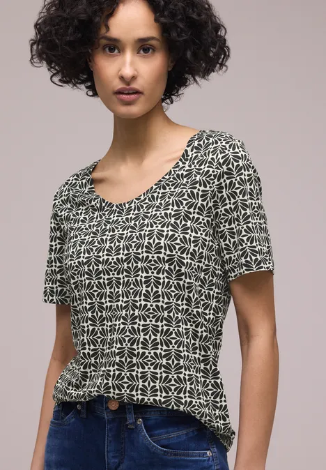 Shirt met minimale print shadowed navy