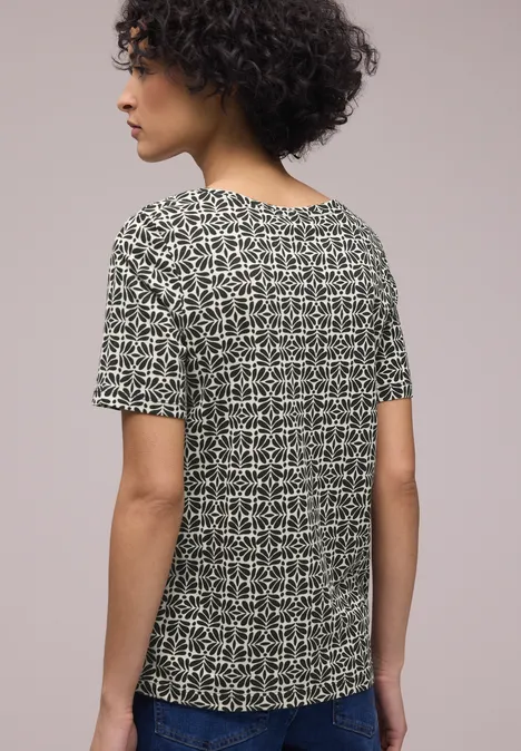 Shirt met minimale print shadowed navy