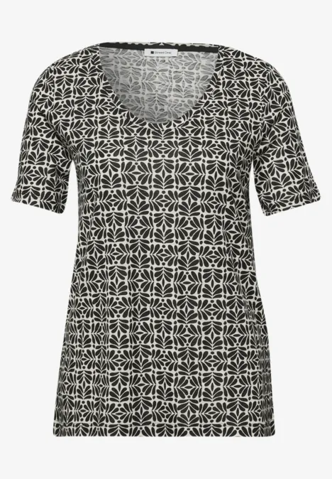 Shirt met minimale print shadowed navy