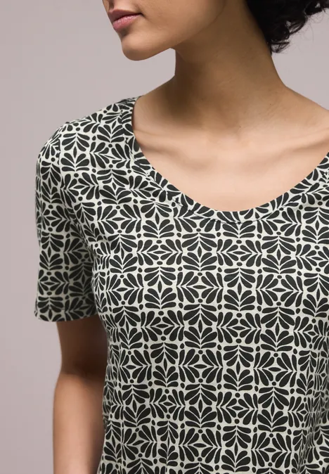 Shirt met minimale print shadowed navy