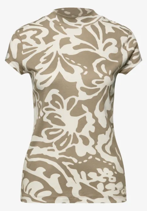 T-shirt de base à motifs safari beige
