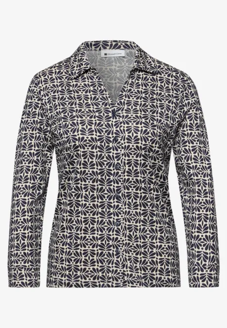 Shirt met een blouse-look shadowed navy