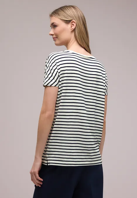 Gestreept shirt shadowed navy
