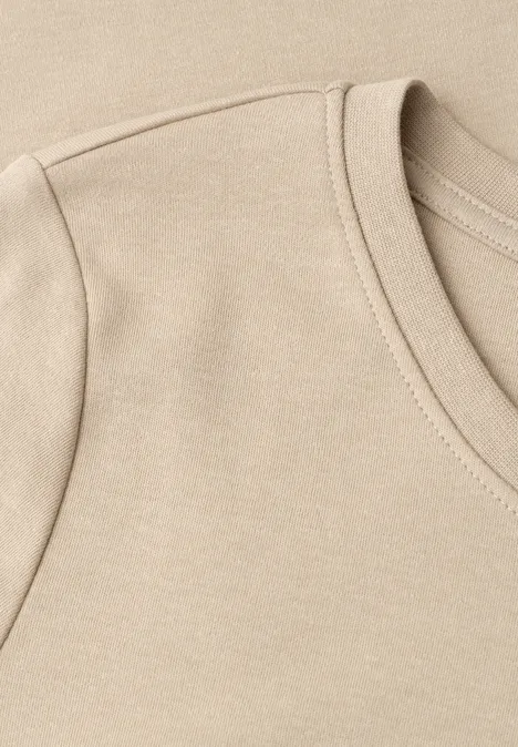 Basic T-Shirt aus reiner Baumwolle timeless beige
