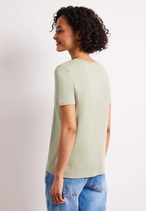 Basic T-Shirt aus reiner Baumwolle mint leaf