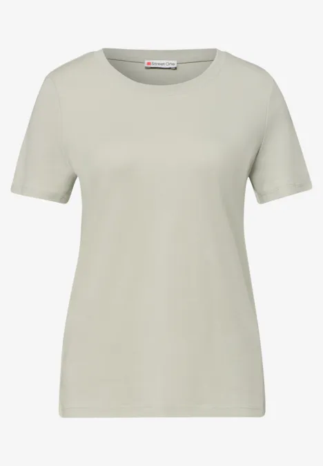 Basic T-Shirt aus reiner Baumwolle mint leaf