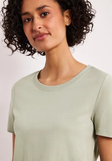 Basic T-Shirt aus reiner Baumwolle mint leaf