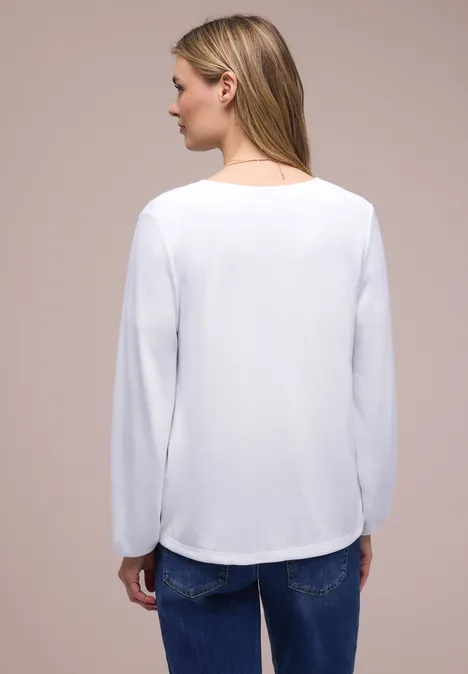 Jas met lange mouwen en een open pasvorm White