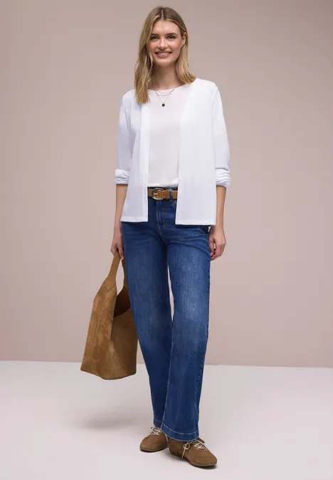 Jas met lange mouwen en een open pasvorm White