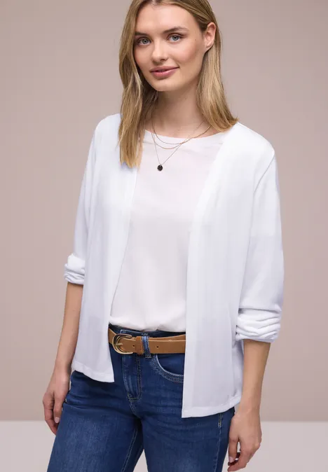 Jas met lange mouwen en een open pasvorm White