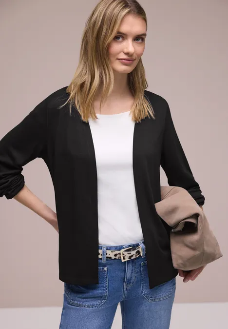 Langarm Jacke in offener Passform Black