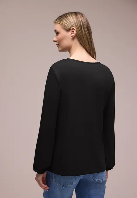 Langarm Jacke in offener Passform Black