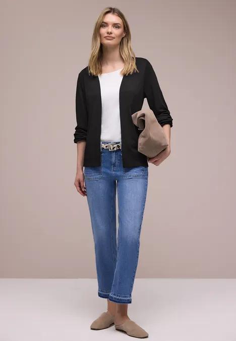 Langarm Jacke in offener Passform Black