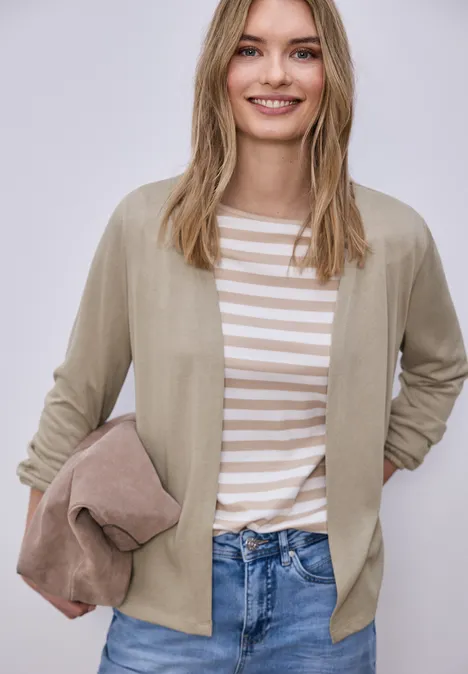 Veste à manches longues, coupe ouverte timeless beige