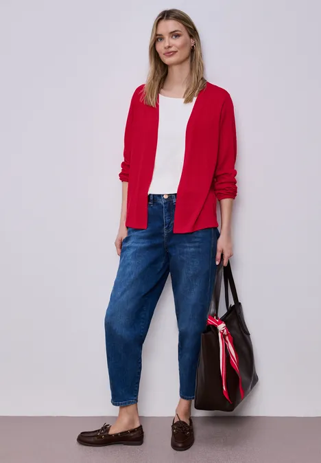 Langarm Jacke in offener Passform salsa red