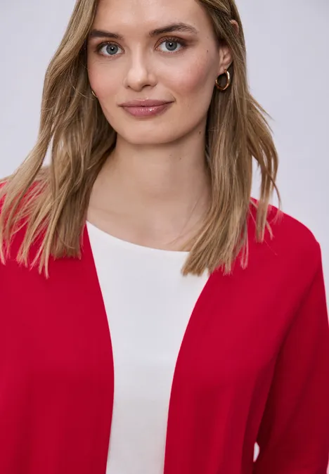 Langarm Jacke in offener Passform salsa red