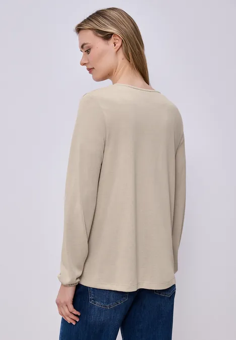 Langarm Jacke in offener Passform clay sand