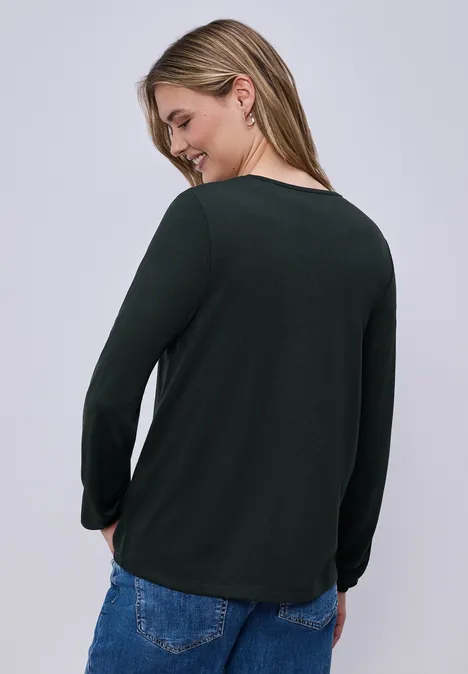 Langarm Jacke in offener Passform deep bound green