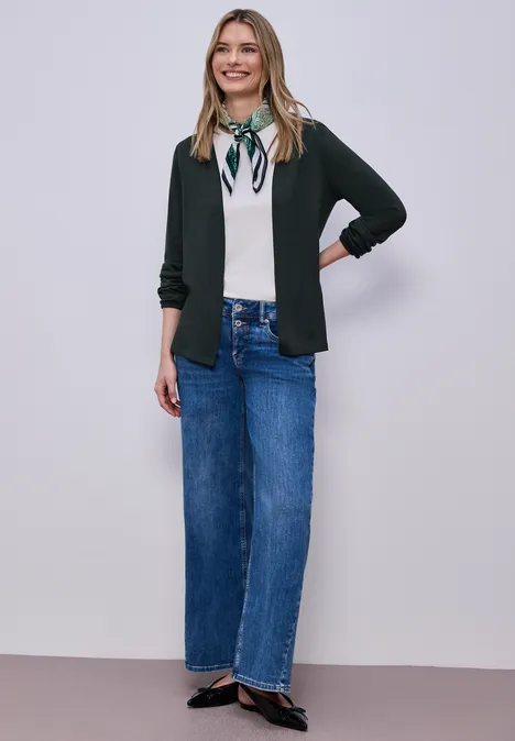 Langarm Jacke in offener Passform deep bound green