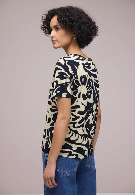 Shirt met print shadowed navy