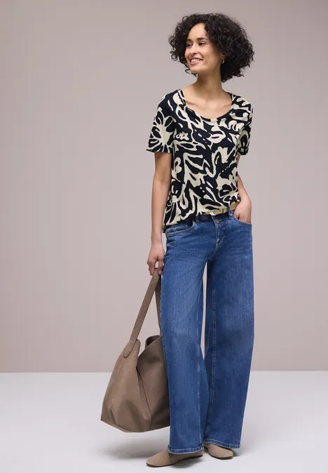 Shirt met print shadowed navy