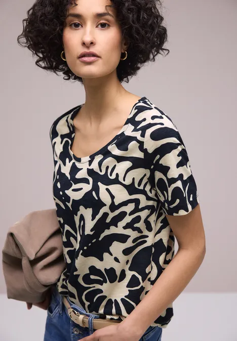 Shirt met print shadowed navy