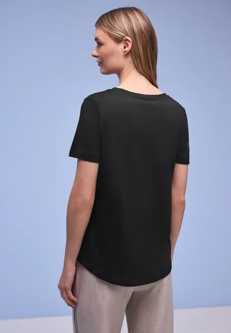 T-shirt long Black