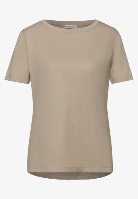 T-shirt long timeless beige