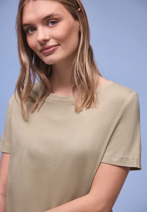 T-shirt long timeless beige