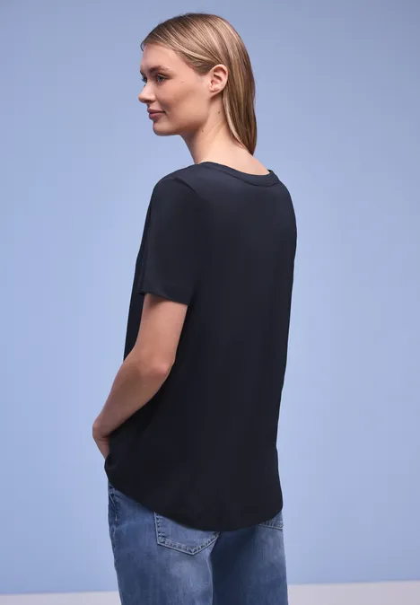 T-shirt long shadowed navy
