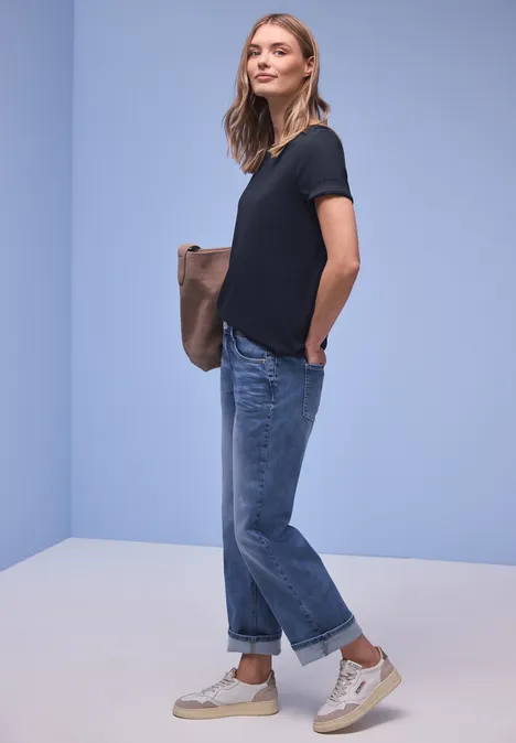 T-shirt long shadowed navy