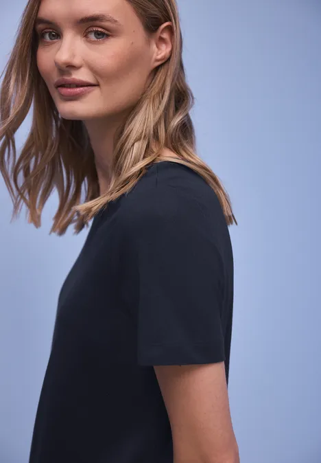 T-shirt long shadowed navy