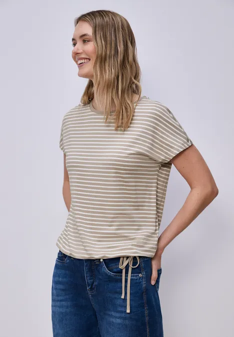 Gestreiftes Shirt timeless beige