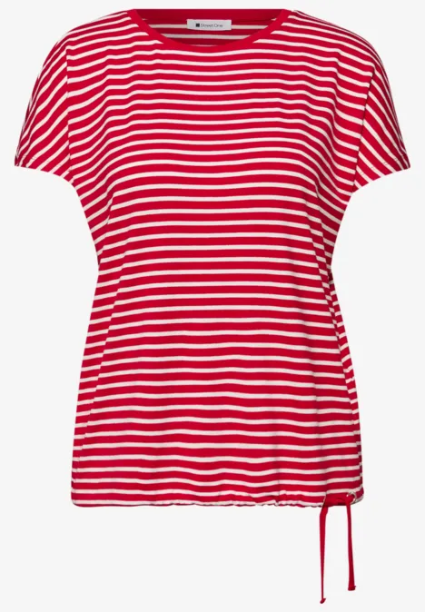 Dropped Shoulder Shirt mit Streifen salsa red