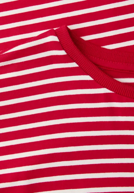 Dropped Shoulder Shirt mit Streifen salsa red